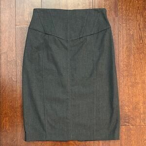 Express Gray Office Siren Pencil Skirt With Lace-Up Back Detail, Size 4